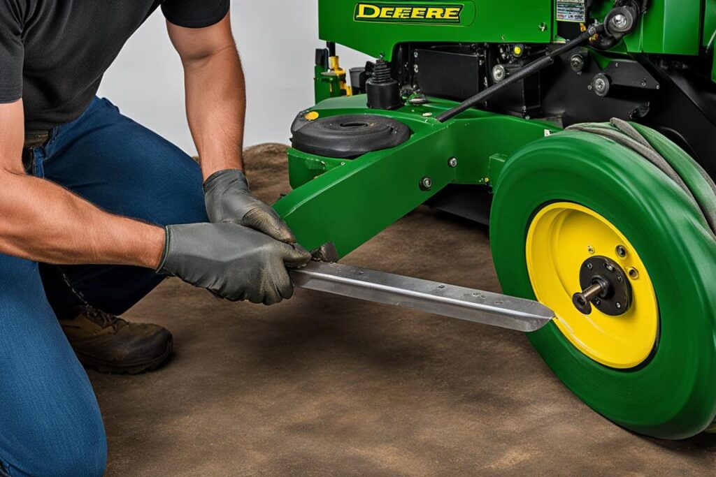 John Deere mower blade replacement process